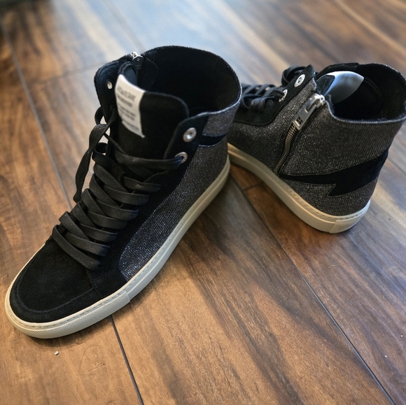 Zadig & Voltaire (ZV1747) Black High-Top Sneakers Sz 40/9 - Picture 1 of 3